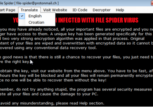 File Spider Ransomware retiro