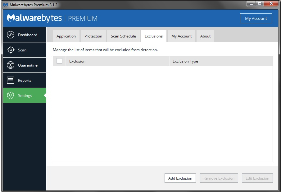 Malwarebytes Settings