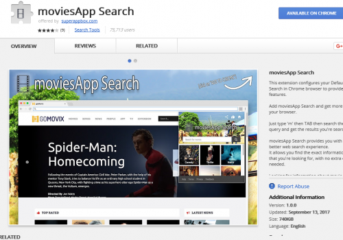 Rimuovere MoviesApp Search