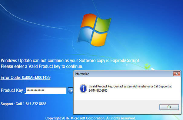 Windows Product Key Expired Scam