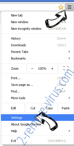 Linkonclick.com Chrome menu