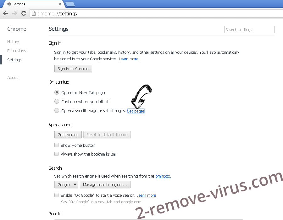 Jav123 virus Chrome settings