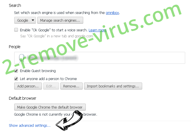 Jav123 virus Chrome settings more