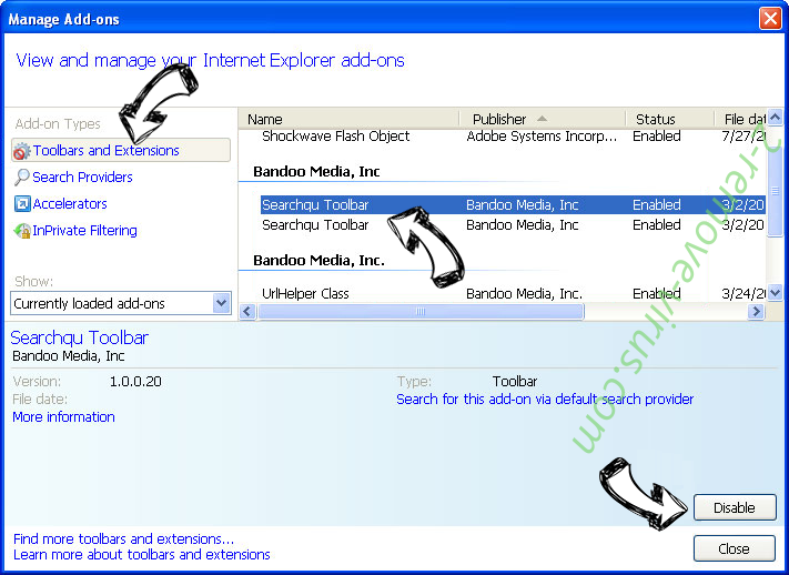 searchv.romandos.com virus IE toolbars and extensions