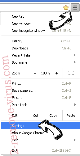 Search.combotab.com Virus Chrome menu