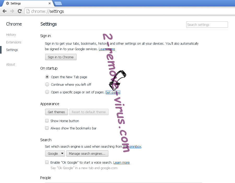 Search.froktiser.com Chrome settings