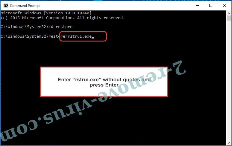 Delete Forma Ransomware - command prompt restore execute