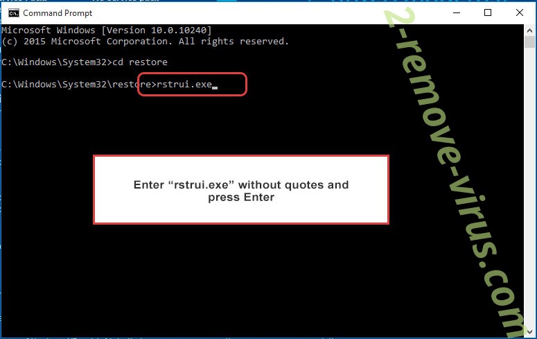 Delete Razer Ransomware - command prompt restore execute