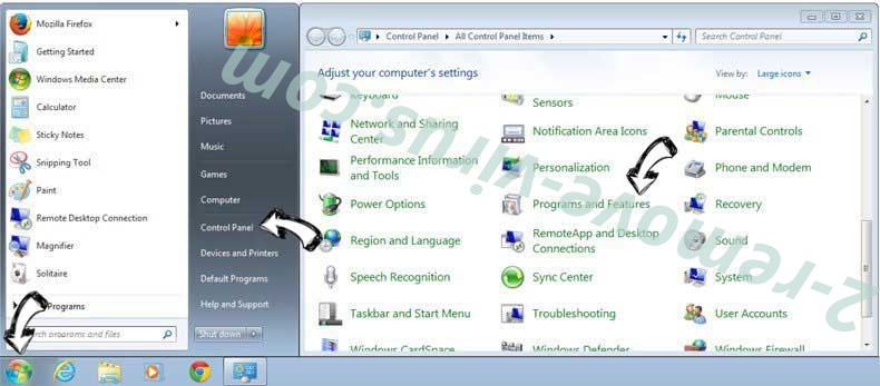 Uninstall Linkonclick.com from Windows 7