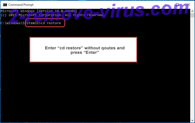 Uninstall .locked extension virus entfernen - command prompt restore