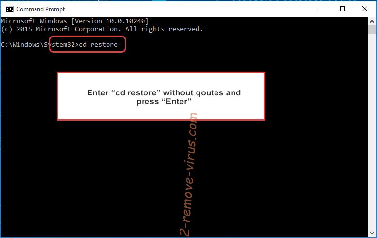 Uninstall ShivaGood ransomware - command prompt restore