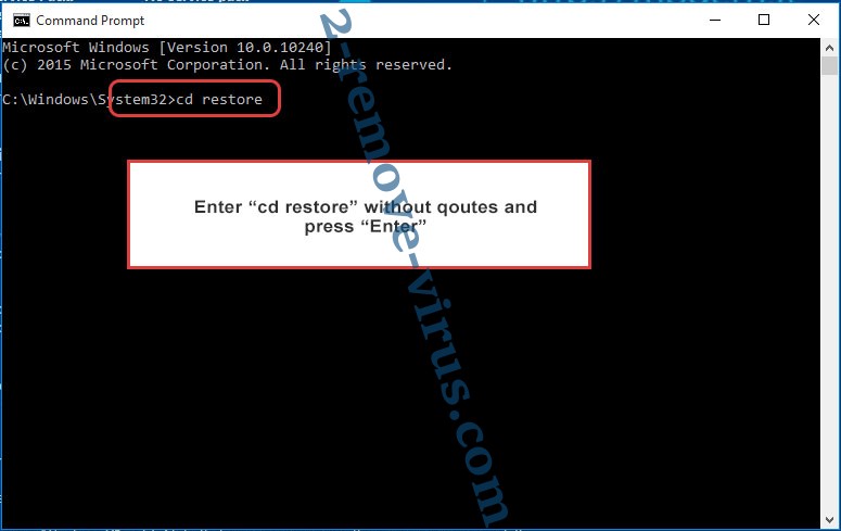 Uninstall .Piny file virus - command prompt restore