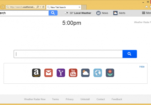 Rimuovere Search.weatherradarnow.com