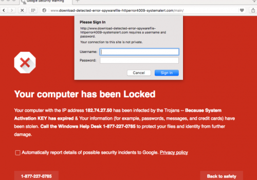 Chrome Security Warning Scam Removal