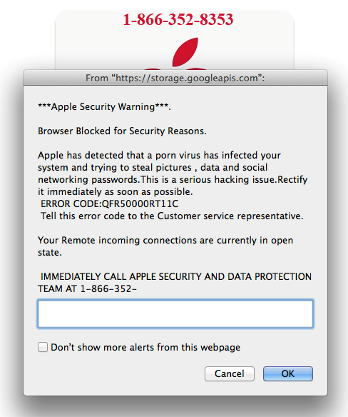 Immediately Call Apple Support Virus