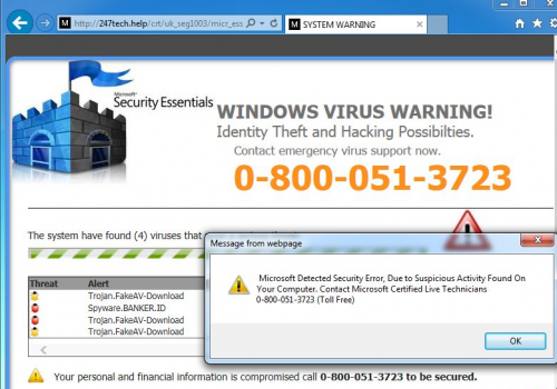 Tech Support Scam virus Removal