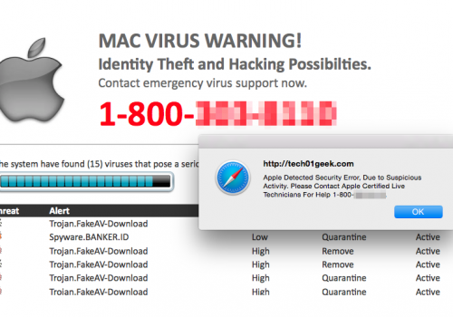 Remove Apple “Warning Virus Detected” virus