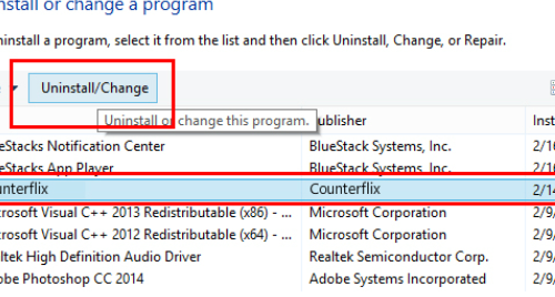 Counterflix  – How to remove?