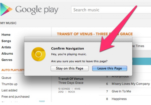 Remove PlayMusic New Tab