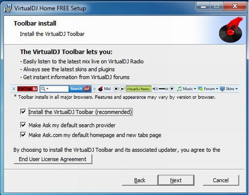 VirtualDJ Toolbar