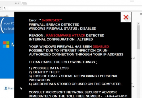 Windows Firewall Warning Alert Scam Removal