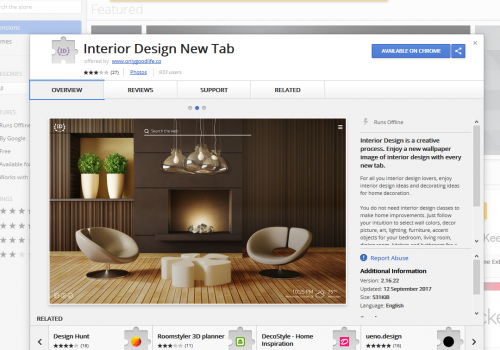 Remove Interior Design New Tab