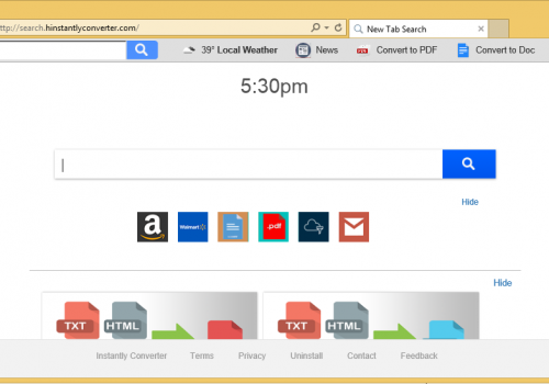 Rimuovere Search.hinstantlyconverter.com