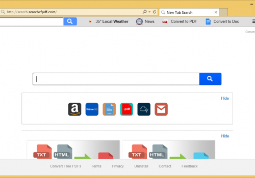 Come rimuovere Search.searchcfpdf.com