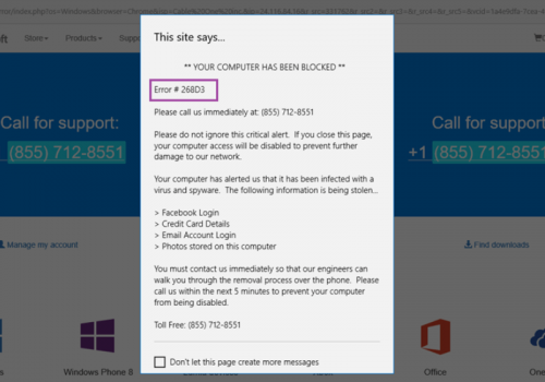 Remove “Error #268D3” virus