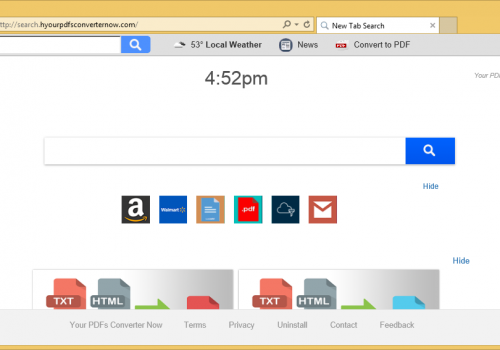 Rimuovere Hyourpdfsconverternow.com