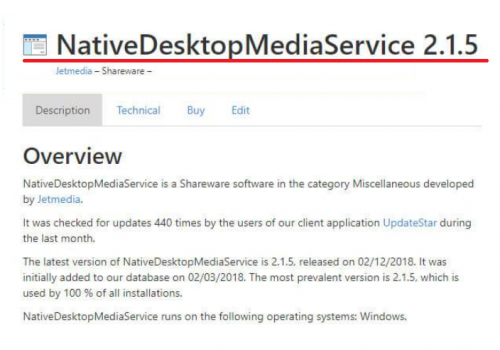 Eliminar Native Desktop Media Service Virus