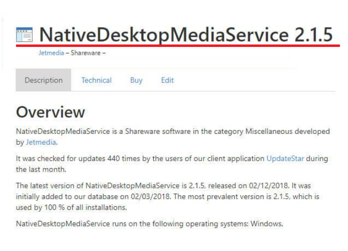 Native Desktop Media Service Virus