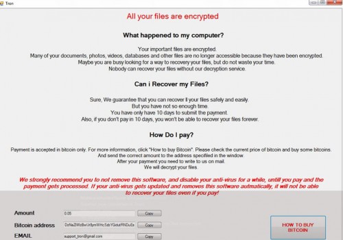 Eliminación de Tron Ransomware las instrucciones