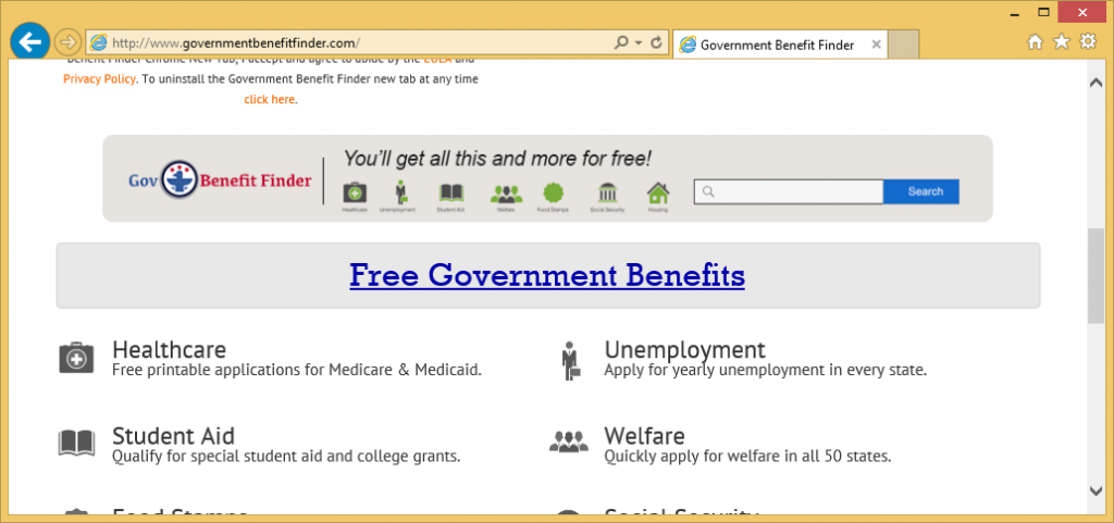 Government Benefit Finder Virus