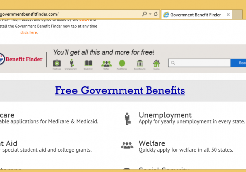 Ta bort Government Benefit Finder Virus