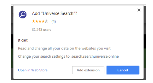 Rimuovere Universe Search