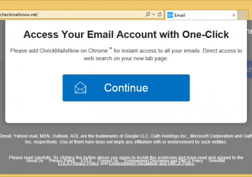 Rimuovere checkmailsnow.net
