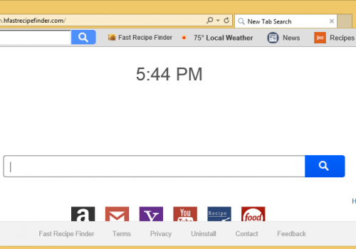 Rimuovere Search.hfastrecipefinder.com