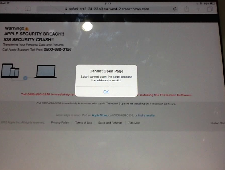 Remove APPLE SECURITY BREACH