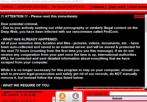 Eliminar PedCont ransomware