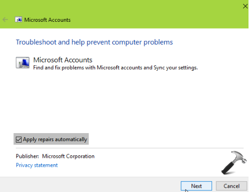 Repair Microsoft Account