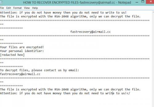 Eliminar Scarab-FastRecovery Ransomware