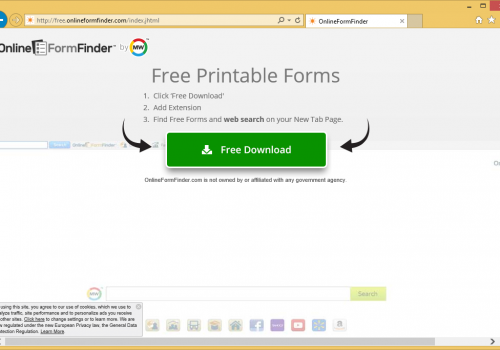 Come rimuovere Free.onlineformfinder.com