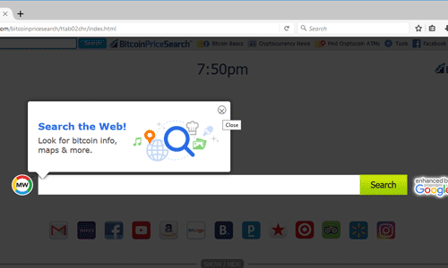 Rimuovere BitcoinPriceSearch