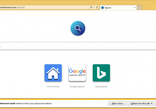 Rimuovere Fastinternet.mobi