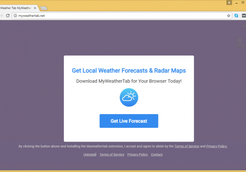 Rimuovere Myweathertab.net virus