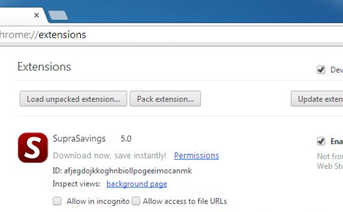 Remove Ads by Supra Savings Virus