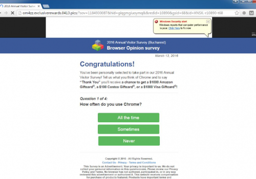 Remove Browser Opinion Survey POP-UP Scam