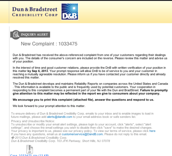 Dun & Bradstreet Email Virus