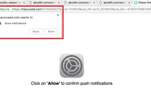 Come rimuovere Inaccused.com